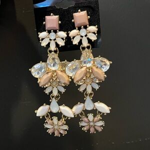 H&M Pink Blush Chandelier Statement Earrings